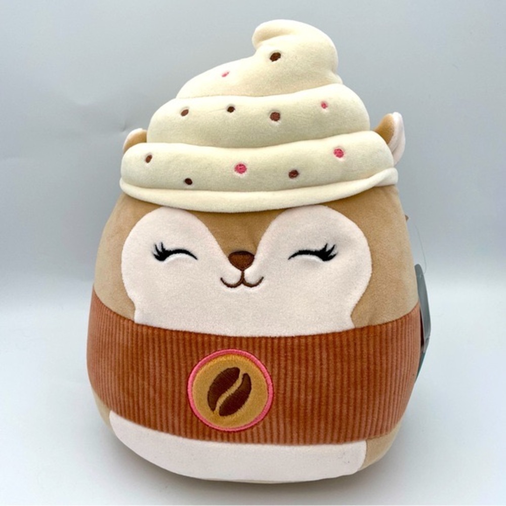 Squishmallows Reza the Latte Coffee Squirrel Plush 8”